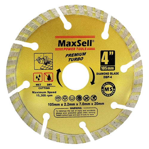 MaxSell Premium Turbo Diamond Blade for Wet & Dry Cutting - ToolsSavvy.ph