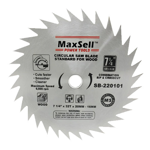 MaxSell SB-220101 Combination Rip and Cross Cut Circular Saw Blade 7-1/4" x 32T - ToolsSavvy.ph