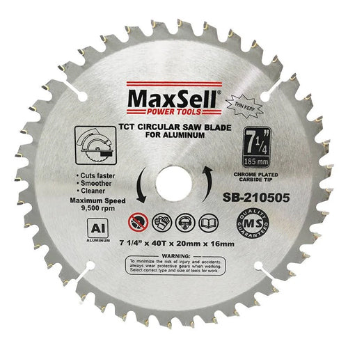MaxSell Tungsten Carbide Tip Circular Saw Blade Thin Kerf for Aluminum - ToolsSavvy.ph