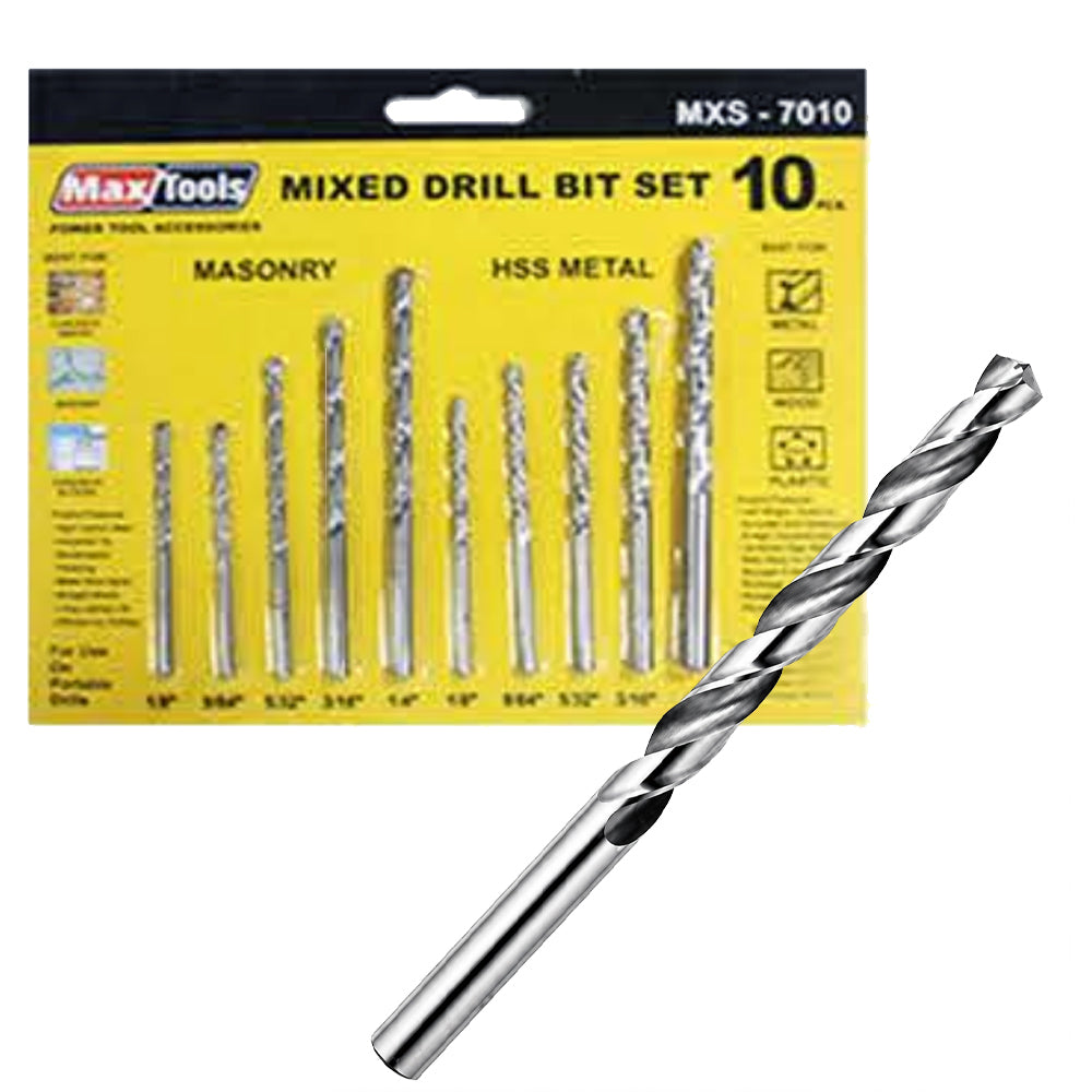 MaxTools MXS-7010 Mixed Drill Bit Set - ToolsSavvy.ph