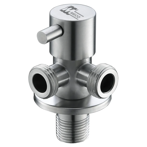 Meco 018N-SST 3-way Universal Angle Valve (3 Male Threads)