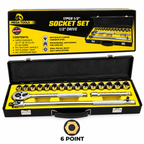 Megatools M17SSMF Socket Wrench Set 17pcs 1/2" Drive (Mirror Finish) – 6-Point / 12-Point