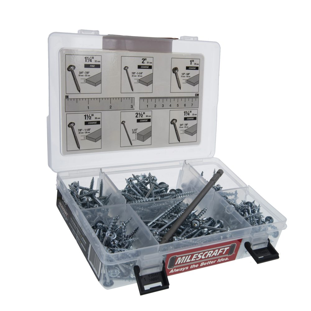 Milescraft PocketScrewKit350 Pocket Screw Kit 350pcs (5209) - ToolsSavvy.ph