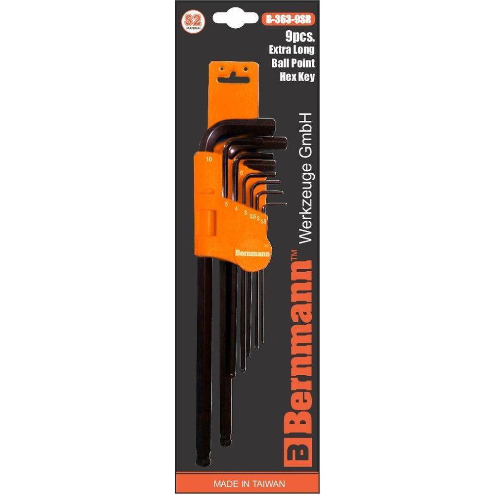 Bernmann B-363-9SR Hex Allen Wrench Set Ball-End (Extra Long) | Bernmann by KHM Megatools Corp. Main image