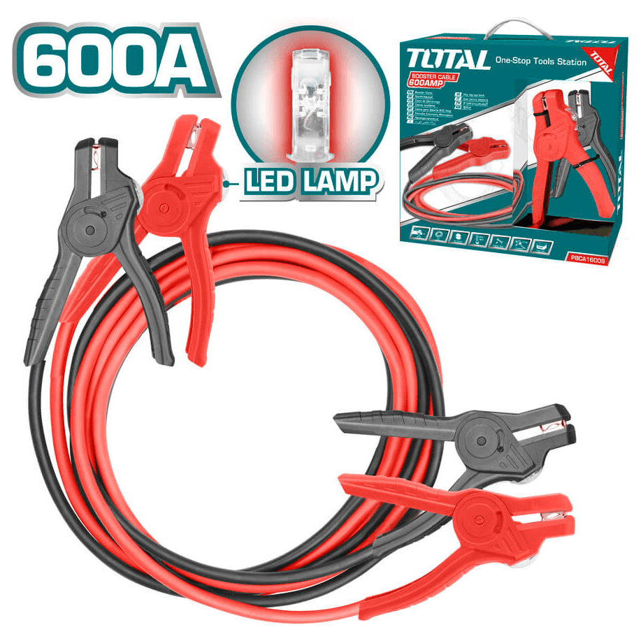 Total PBCA16008L Booster Cable with Light 600A | Total by KHM Megatools Corp.