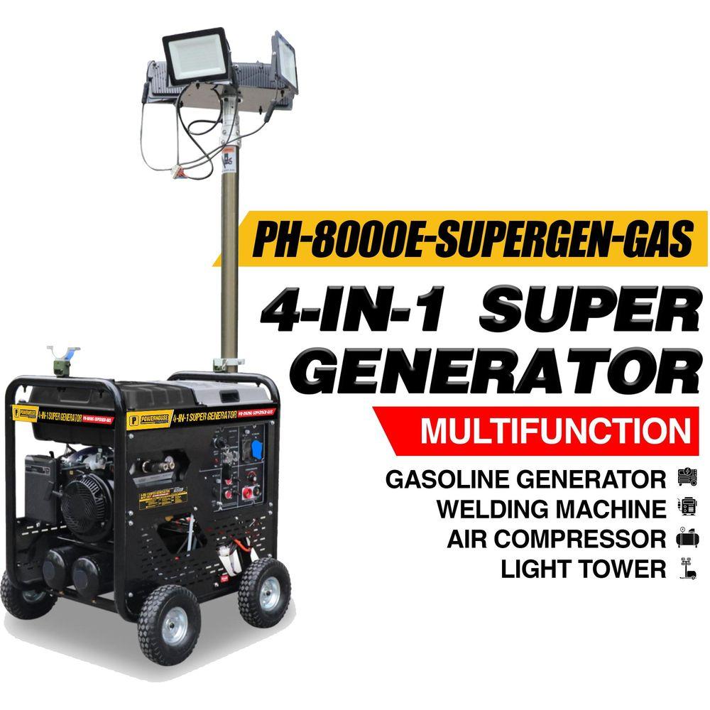 Powerhouse PH-8000E-SUPERGEN-GAS 4in1 Super Generator 5.5KW (Welder, Air Compressor, Light Tower) | Powerhouse by KHM Megatools Corp. Main image