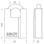 Abloy PL-342/25 High Security Padlock with Raised Shoulders (Short Shackle) | Abloy by KHM Megatools Corp.