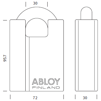 Abloy PL-362/25 High Security Padlock with Raised Shoulders (Short Shackle) Secondary image