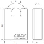 Abloy PL-362/25 High Security Padlock with Raised Shoulders (Short Shackle) | Abloy by KHM Megatools Corp.