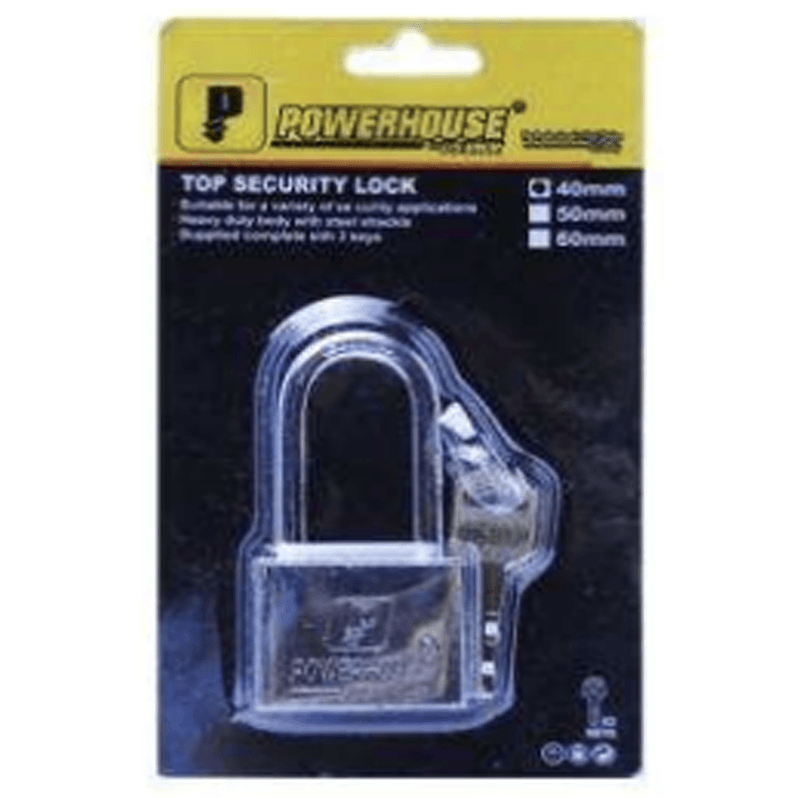 Powerhouse Top Security Padlock Long Shackle - KHM Megatools Corp. Main image
