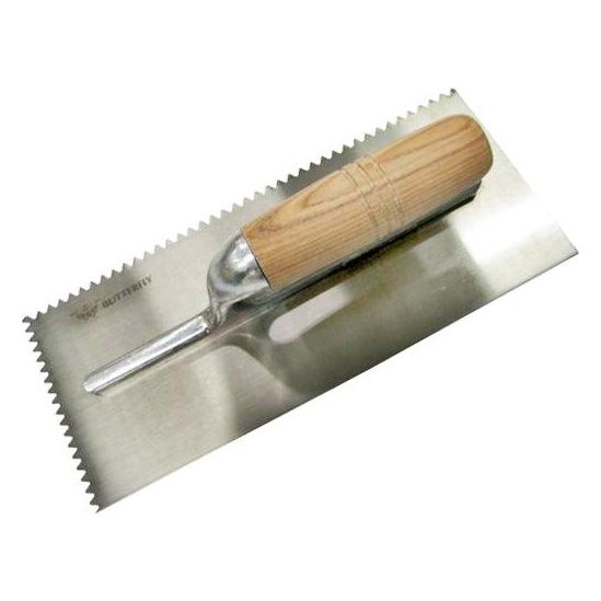 Butterfly #382 Plastering Trowel with Teeth Wood Handle | Butterfly by KHM Megatools Corp.