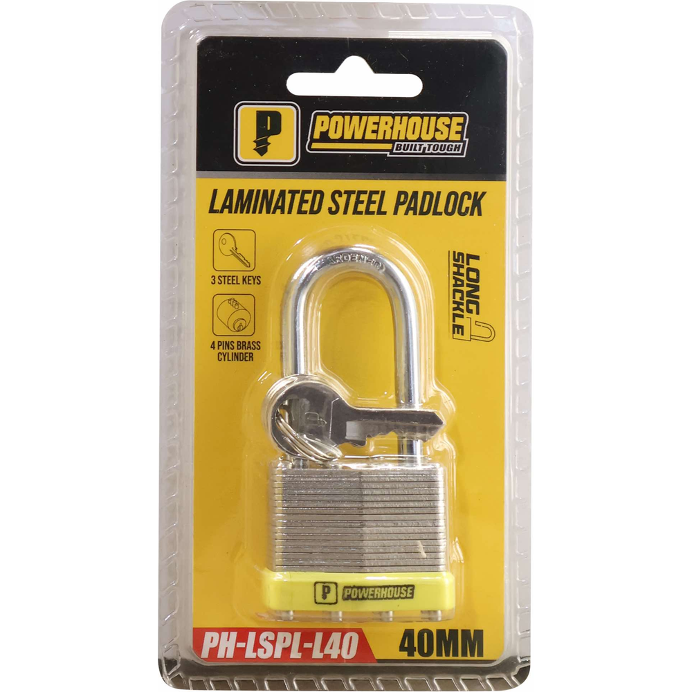 Powerhouse PH-LSPL Laminated Steel Padlock (Long Shackle) Secondary image