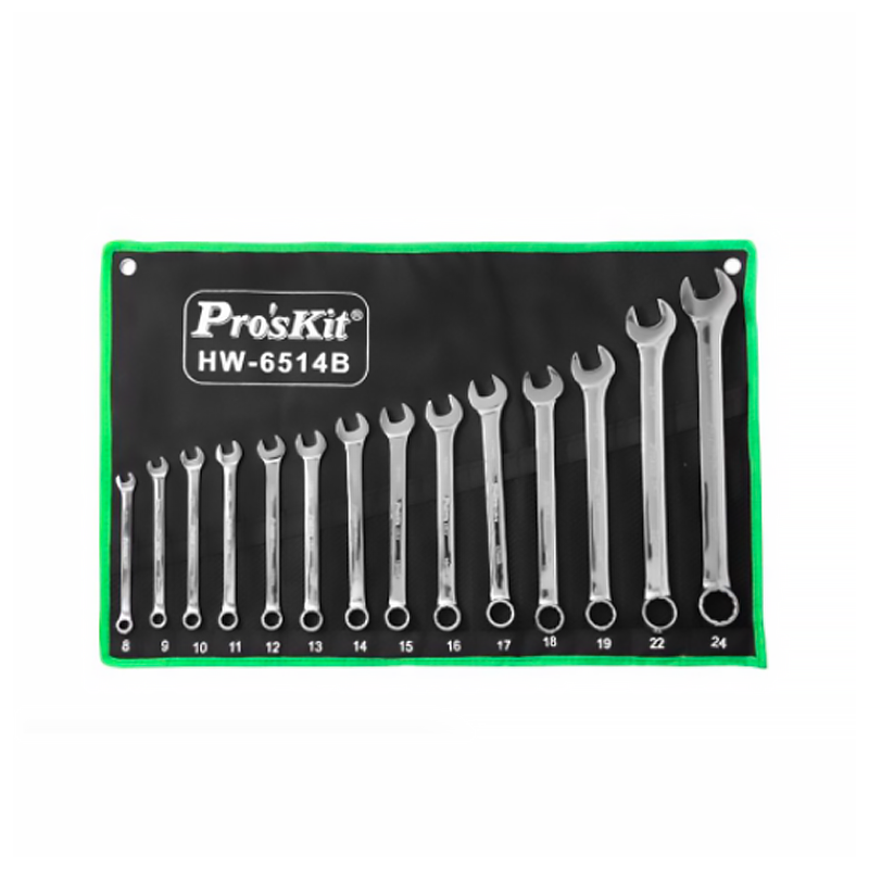Pro'sKit HW-6514B 14pcs Chrome Vanadium Combination Wrench Set - ToolsSavvy.ph Main image
