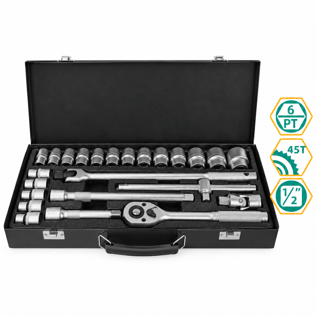 DCA A03E3902 Socket Wrench Set 24Pcs 1/2" Dr. - ToolsSavvy.ph Main image