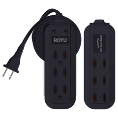 Royu REDEC206-9 ( 3+3 Gang ) Flat Pin Outlet 10A (9 Meters) | Royu by KHM Megatools Corp.
