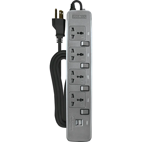 Royu REDEC724 (4-Gang) Individual Switches & 2 USB Ports | Royu by KHM Megatools Corp. Main image