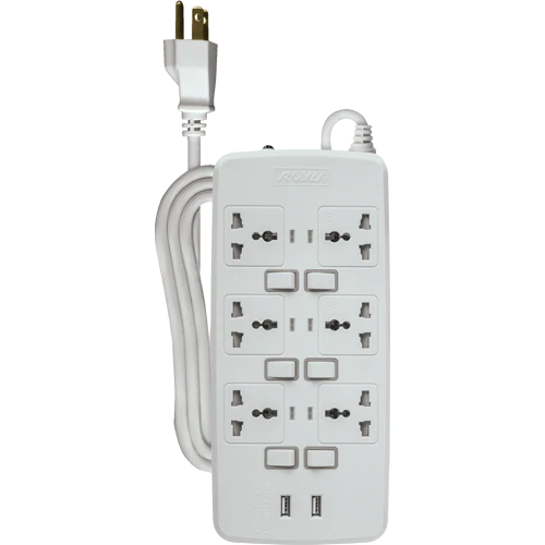 Royu REDEC726 (6-Gang) Individual Switches & 2 USB Ports | Royu by KHM Megatools Corp. Main image