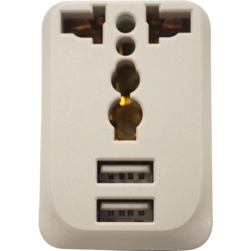 Royu REDPL125 International Adapter with 2 USB Ports | Royu by KHM Megatools Corp. Main image