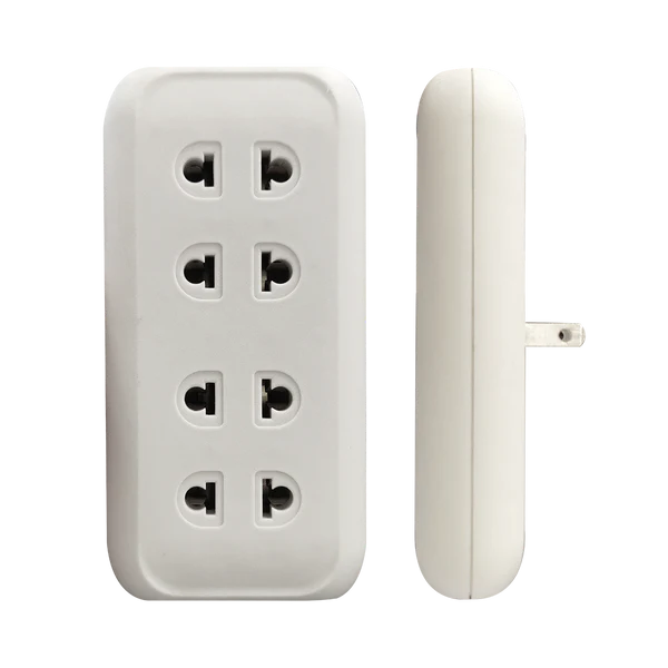 Royu REDPL306 4-Gang Universal Outlet + 2 Flat Pin Outlet Adapter | Royu by KHM Megatools Corp.