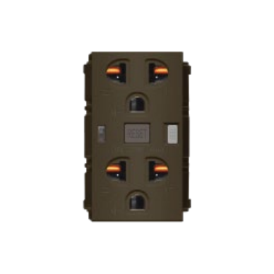 Royu RMO10/DG Duplex GFCI Outlet 20A 6mA (Plano) [Dark Gray] | Royu by KHM Megatools Corp. Main image