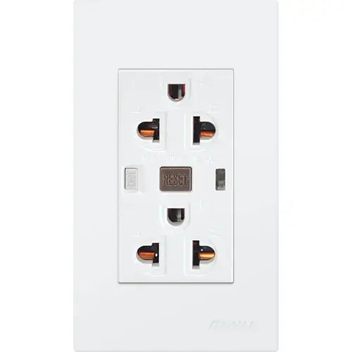Royu RMO10 Duplex GFCI 20A 6mA (Plano) [White] | Royu by KHM Megatools Corp. Main image