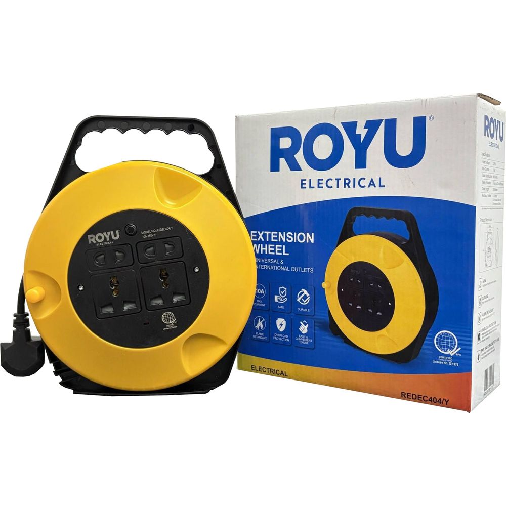 Royu REDEC404/Y Power Extension Cords  (10 Meters) | Royu by KHM Megatools Corp. Main image