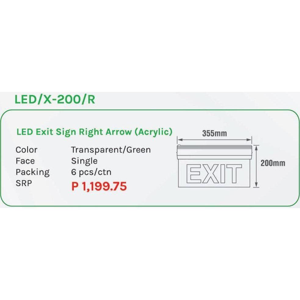 Omni LED X-200 R Exit Sign Right Arrow (Acrylic) Secondary image