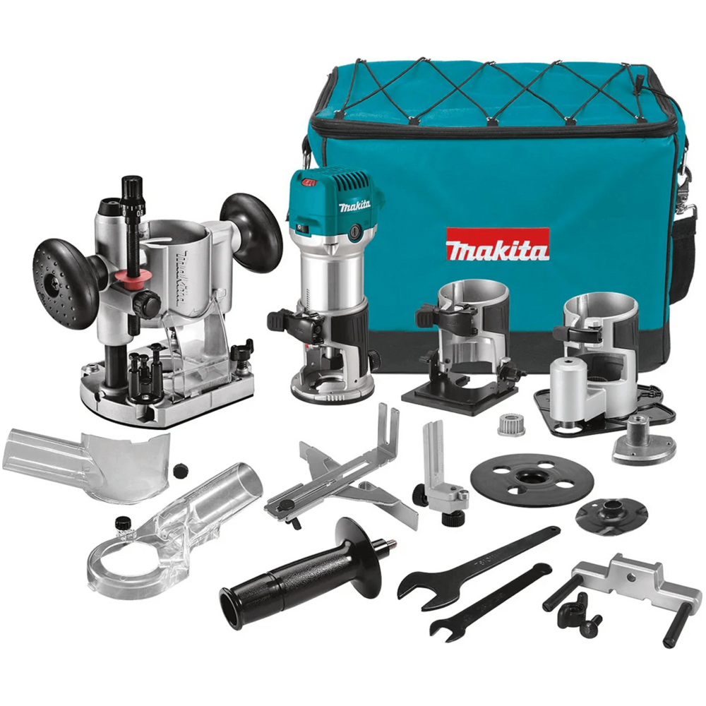 Makita RT0702CX3 Palm Router / Trimmer Kit + Attachments 1/4" 710W - KHM Megatools Corp. Main image
