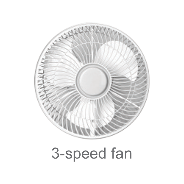 Firefly FEL653 Rechargeable 3-Speed Fan with Night Light