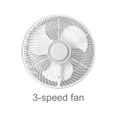 Firefly FEL653 Rechargeable 3-Speed Fan with Night Light
