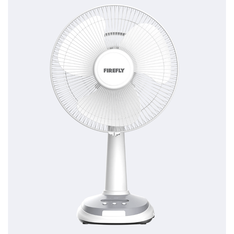 Firefly FEL6116 12" Rechargeable Desk Fan with Emergency Solar Panel and Lamps