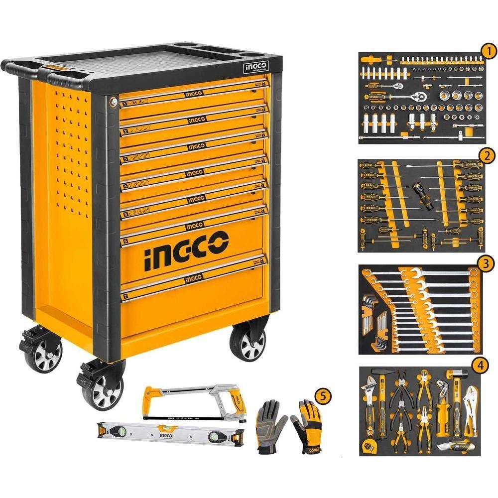 Ingco HTCS271621 Roller Tool Cabinet / Tool Chest with 162 pcs Hand Tools Set - KHM Megatools Corp. Main image