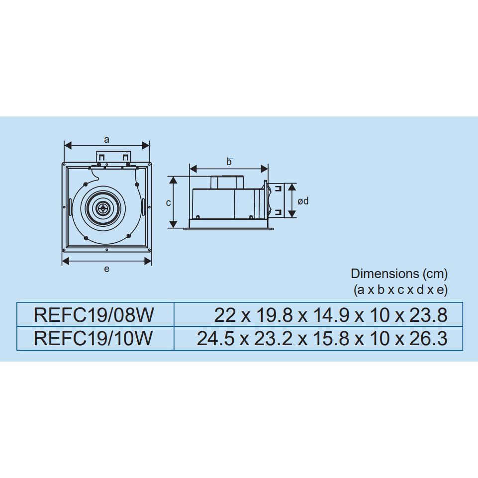 Royu REFC19 Ceiling Mounted Exhaust Fan Secondary image