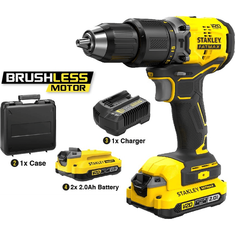 Stanley SBD715D2K 20V Cordless Brushless Hammer Drill 13mm - KHM Megatools Corp.