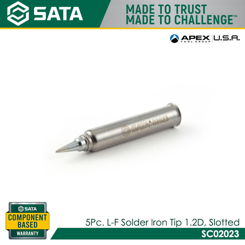 Sata 5Pc. Lead-Free Soldering Iron Tip, Slotted