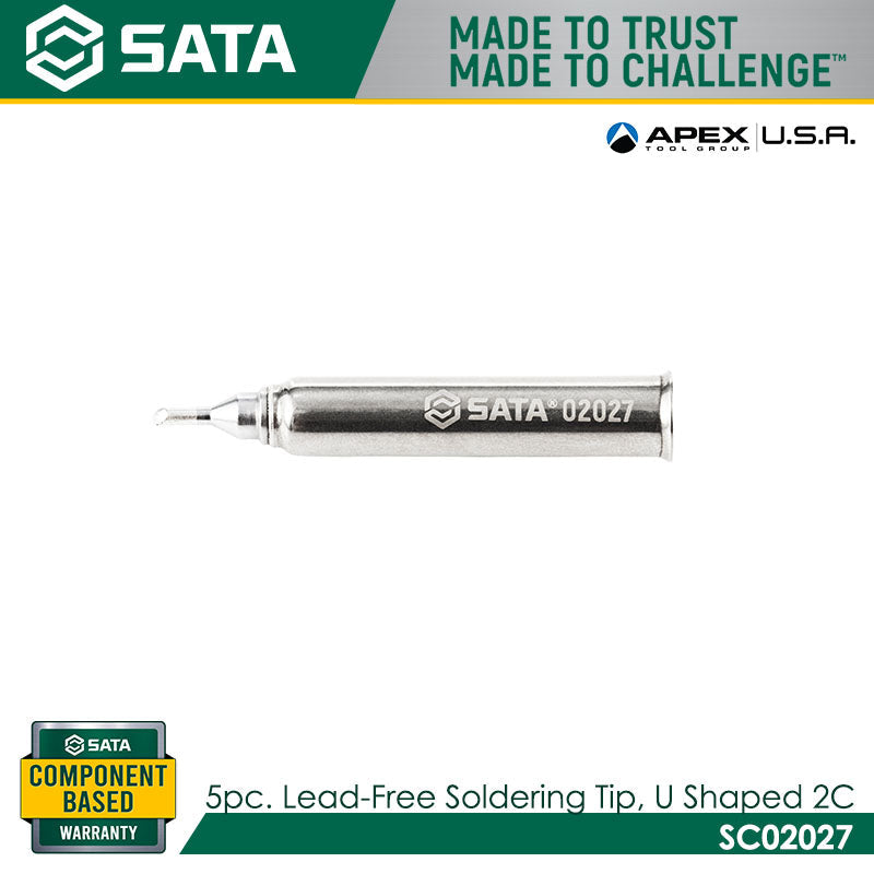 Sata SC02027 5Pc. Lead-Free Soldering Iron Tip 2C, U-Shaped Secondary image