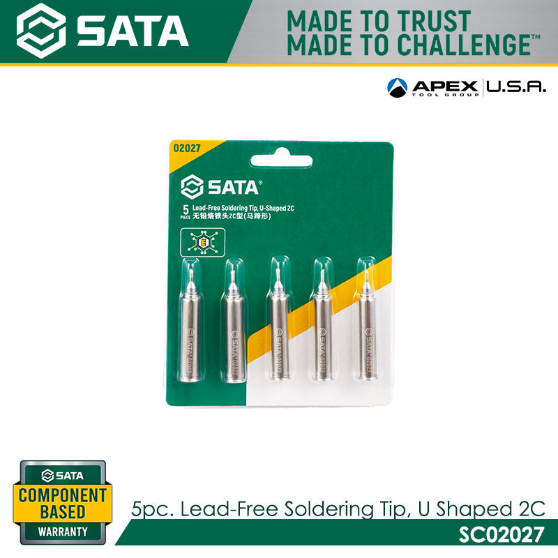 Sata SC02027 5Pc. Lead-Free Soldering Iron Tip 2C, U-Shaped - view 3