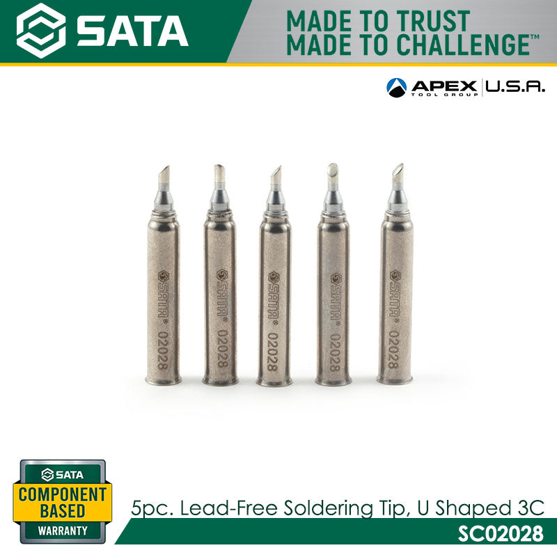 Sata SC02028 5Pc. Lead-Free Soldering Iron Tip 3C, U-Shaped - view 3
