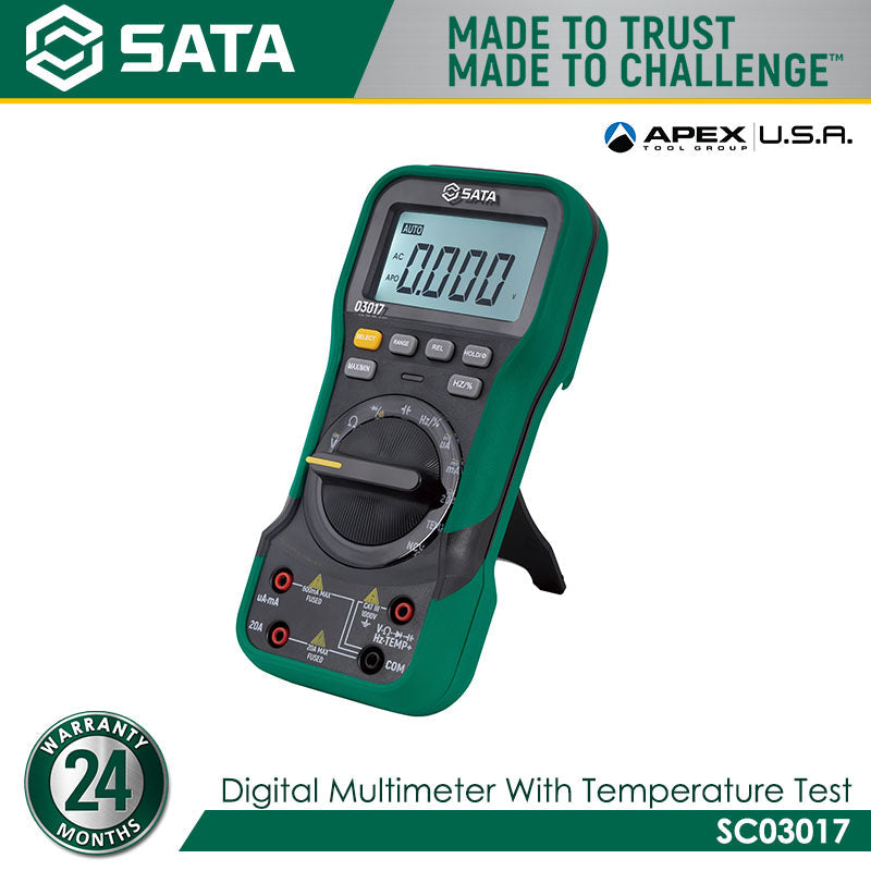 Sata SC03017 Digital Multimeter with Temperature Test Main image