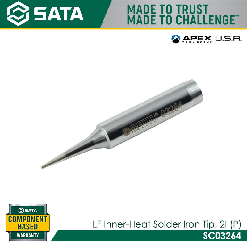 Sata SC03264 Lead-Free Inner-Heated Soldering Iron Tip, 2I (Pointed)