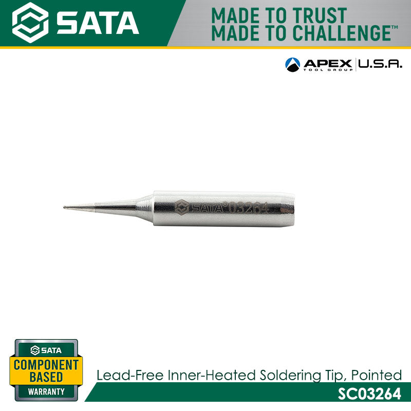 Sata SC03264 Lead-Free Inner-Heated Soldering Iron Tip, 2I (Pointed) - view 2
