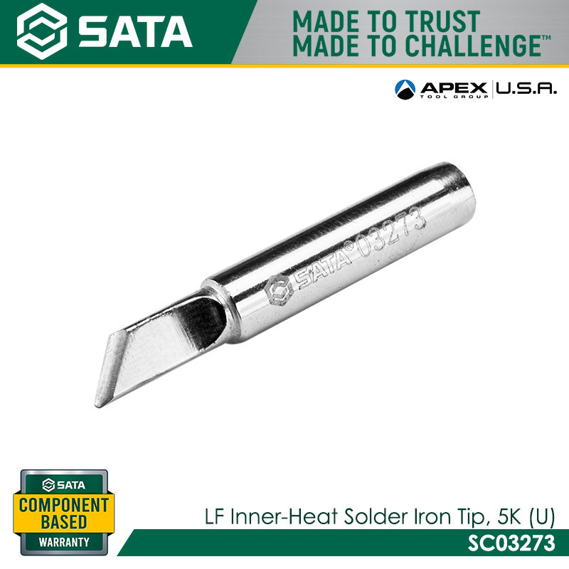 Sata SC03273 Lead-Free Inner-Heated Soldering Tip, Knife-Shaped 5K
