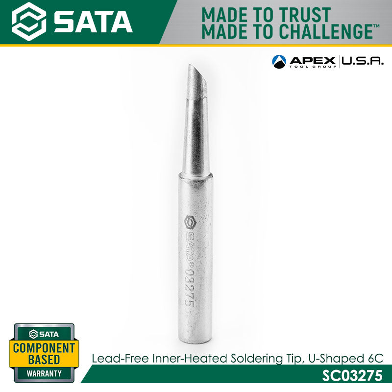 Sata SC03275 Lead-Free Inner-Heated Soldering Tip, U-Shaped 6C - view 2
