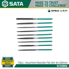 Sata SC03802 10Pc. Assorted Needle File Set 4x160mm