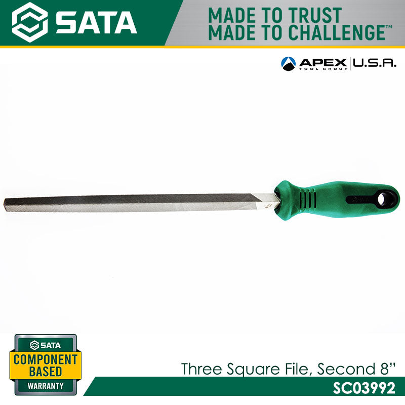 Sata SC03992 Three Square Second Cut File 8" Secondary image