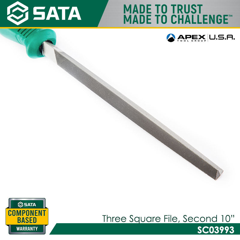 Sata SC03993 Three Square Second Cut File 10" - view 3