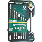 Sata SC08007A 8Pc Combination Double Ratcheting Wrench Set 8-19mm - view 3