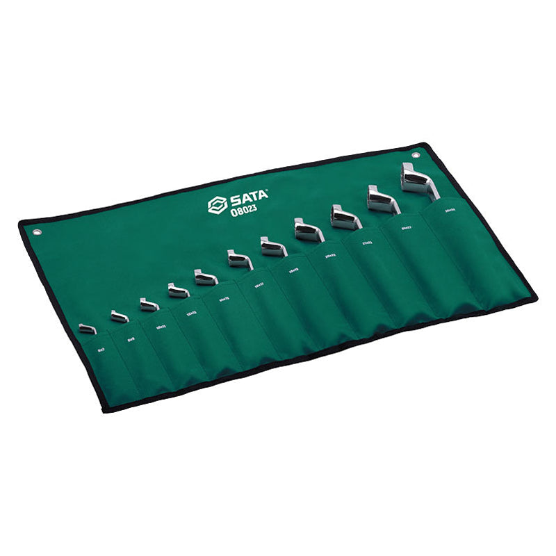 Sata SC08023 11Pc. Full Polish Deep Offset Double Box End Wrench Set 6-32mm