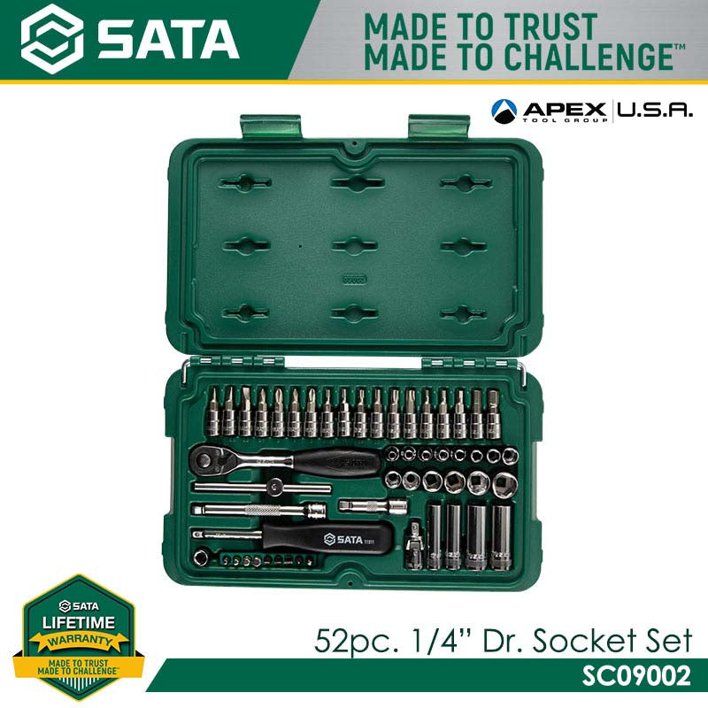 Sata SC09002 52Pc. 1/4" Dr. Socket Set
