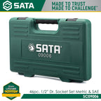 Sata SC09006 46Pc. 1/2" Dr. Socket Set, Metric & SAE - view 3